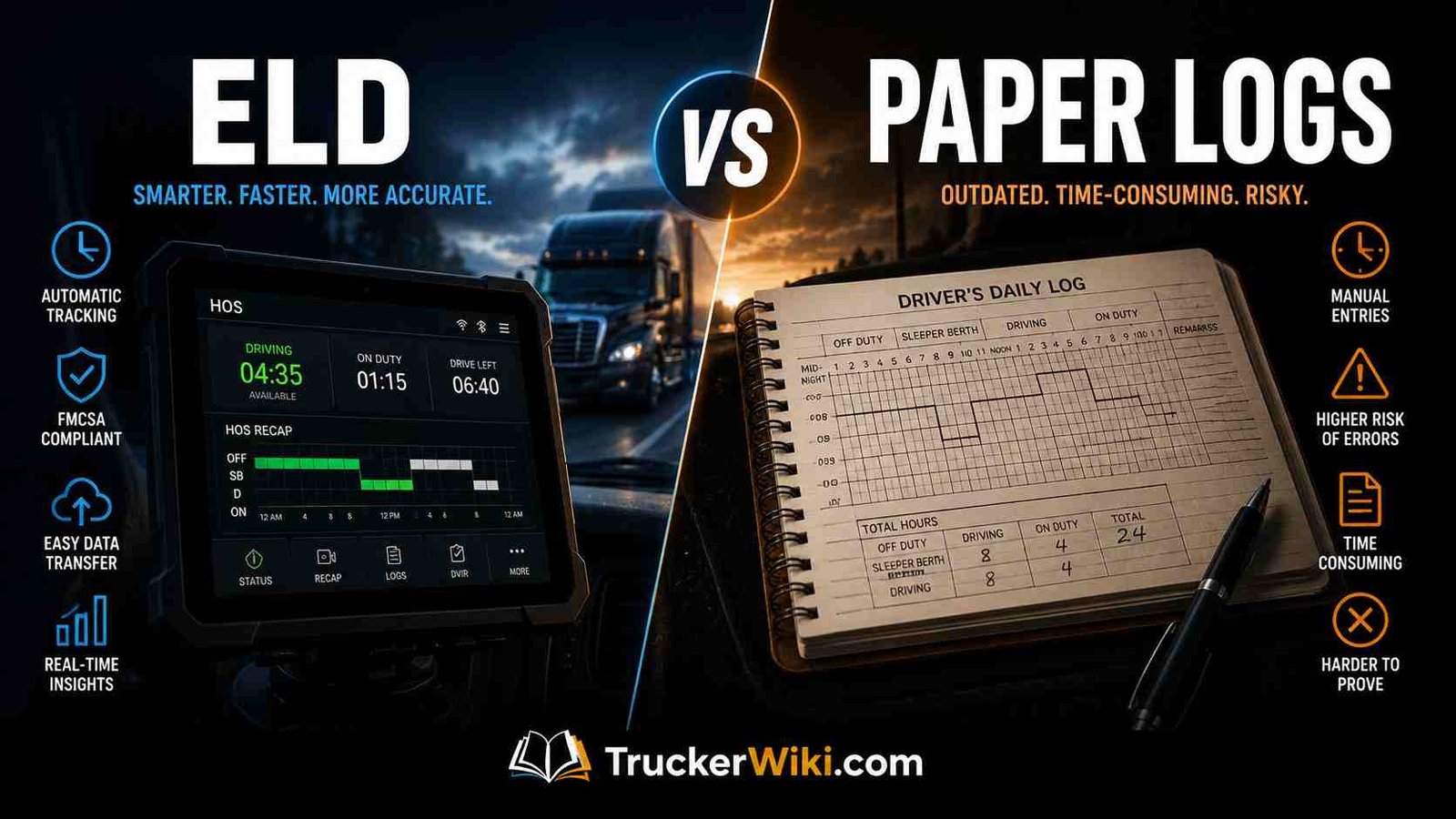 feature image for article ELD vs Paper Logs: What Changed After the Mandate